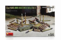 Miniart Accessories Military 7.5cm Pak40 Ammo Boxes With Shells Set 2 1:35 /