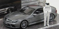 Minichamps Mercedes benz Sl65 Amg (r230) V12 Biturbo - Black Series 2009 - Top Gear Whit Figures 1:43 Grey Met