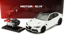 Motorhelix Alfa romeo Giulia Gtam With Engine And Accessories 2021 1:18 Bílá