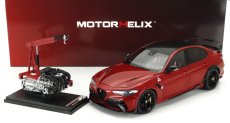 Motorhelix Alfa romeo Giulia Gtam With Engine And Accessories 2021 1:18 Red Met