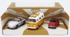 Norev Porsche Set 3x Jet-car 911 Targa Spider 1969 - Fiat 500 1965 - Volkswagen T2b Camper Van 1962 1:43 Různé