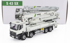 Nzg Mercedes benz Arocs 4542 Truck 4-assi 2018 - Autopompa Per Calcestruzzo Schwing S 43 Sx - Cement Pump 1:50 Bílá Černá