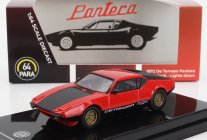 Paragon-models De tomaso Pantera Rhd 1972 - Light Down 1:64 Červená Černá