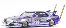 Pop-race-limited Nissan Skyline C210 Kaido Racer N 210 Bosozoku Stile 1977 1:64 Stříbrná Purpurová