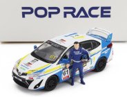 Pop-race-limited Toyota Vios Gr Team Toyota Racing N 61 Season 4 Malaysia 2023 With Figures Tengku Djan 1:64 Bílý Bluw
