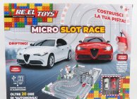 Re-el toys Alfa romeo Pista Componibile - With 2x Giulia Quadrifoglio Slot Cars - Lego Compatibile 1:87 /