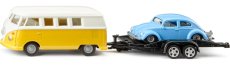 SIKU Super - Volkswagen T1 s tahačem a Beetlem 1:50