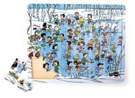Small Foot Dřevěné puzzle zima 48 dílků
