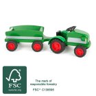 BAZAR - Small Foot Dřevěný traktor s vlečkou zelený