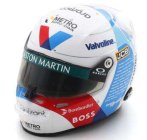 Spark-model Bell helmet Casco Helmet F1 Lance Stroll Team Aramco Cognizant Aston Martin N 18 British Gp 2024 1:5 Bílá Červená Modrá