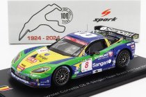 Spark-model Chevrolet Corvette C6.r Z06 Team Sangari Brazil N 8 24h Spa 2009 Enrique Bernoldi - Xavier Maassen - Roberto Streit 1:43 Modrá Zelená Žlutá