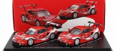 Spark-model Porsche 911 991 Rsr Team Porsche Gt Coca-cola N 911 Petit Le Mans 2019 P.pilet - N.tandy - F.makowiecki + N 912 Petit Le Mans 2018 E.bamber - L.vanthoor - M.jaminet 1:64 Červená Bílá