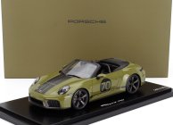 Spark-model Porsche 911 992 Cabriolet Open Spirit 70 2025 1:18 Olivová Neo Zelená Černá