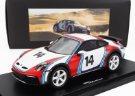 Spark-model Porsche 911 992 Coupe Martini Racing Livery N 14 Rally Dakar 2023 - Con Vetrina - With Showcase 1:18 Bílá Modrá Červená