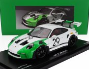 Spark-model Porsche 911 992 Gt3 Rs N 29 Racing Coupe Jo Siffert Tribute 2023 - Con Vetrina - With Showcase 1:18 Bílá Zelená