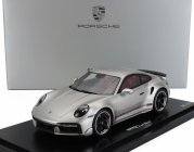 Spark-model Porsche 911 992 Turbo Coupe 2023 - First Turbo Remastered - Con Vetrina - With Showcase 1:18 Silver