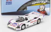 Spark-model Porsche 956 2.6l Twin Turbo Team Liqui Moly Team Richard Lloyd Racing N 14 24h Le Mans 1986 Mauro Baldi - Price Cobb - Rob Dyson 1:64 Bílá Červená