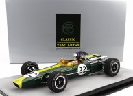 Tecnomodel Lotus F1  43 Team Lotus N 22 Monza Italy Gp (with Pilot Figure) 1966 Jim Clark 1:18 Britská Závodní Zelená Žlutá