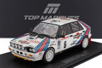 Topmarques Lancia Delta 4wd Team Martini Racing (night Version) N 6 Winner Rally Montecarlo 1987 Miki Biasion - Tiziano Siviero - Con Vetrina - With Showcase 1:12 Bílá Červená Modrá