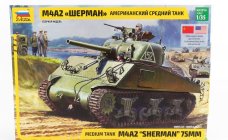 Zvezda Tank M4a2 Sherman Tank 75mm 1942 - 1955 1:35 Military