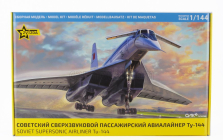 Zvezda Tupolev Tu-144 Soviet Supersonic Military Airliner 1968 1:144 /
