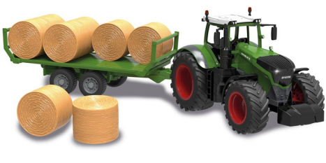 RC traktor s valníkem a balíky 1:16