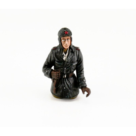 1/16 půl figurka sovětského velitele tanku T-34 z 2 sv. války, ručně malovaný