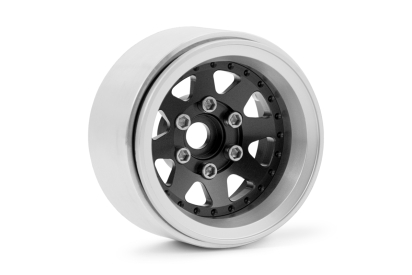 1.9'' Hliníkové beadlock disky offset -10 mm pro 1/10 crawler/expedice černé - 2 ks