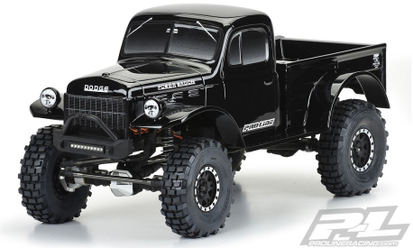 1946 Dodge Power Wagon lakovaná karoserie pro 12.3 (313mm) podvozky, černá