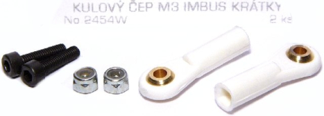 2454 Kulový čep V1, pr.7, M3/M3, 2ks