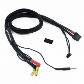 2S černý nabíjecí kabel G4/G5 v černé ochranné punčoše - dlouhý 60cm - (XT60, 3-pin XH)