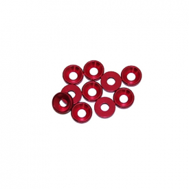 3 mm. alu konické podložky červené (10 ks.)