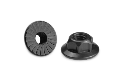 4mm Alu matky s velkou plochou a drážkované - černé - 4ks.
