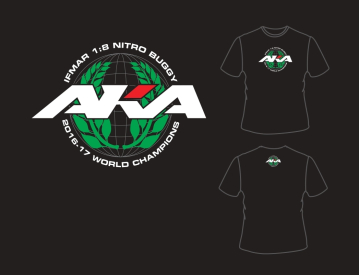 AKA IFMAR WORLD CHAMPIONS tričko černé (3XXL) - HANES TAGLESS