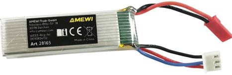 Akumulátor Li-Pol 2S 7,4V 600 mAh 30C JST/BEC
