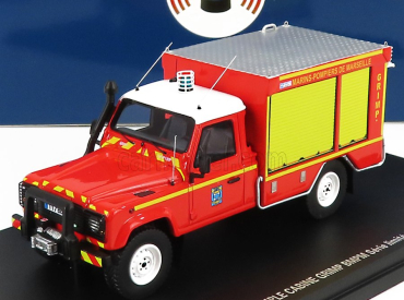 Alarme Land Rover Defender 130 Pick-up Grimp Bmbp Hasiči 1986 1:43, červená