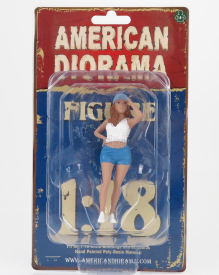 American diorama Figures Girl Car Meet 2 - Figure Iii 1:18 Bílá Modrá
