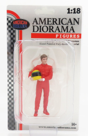 American diorama Figures Man Racing Legend 80s-a 1:18 Red