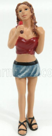 American diorama Figures Monica Girl With Lollipop 1:24 Červená Světle Modrá