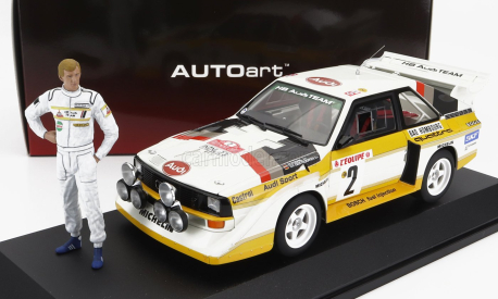 Autoart Audi Quattro Sport S1 (night Version) N 2 4th Rally Montecarlo 1986 With Figure W.rohrl - C.geistdorfer 1:18 Žlutá Bílá Červená