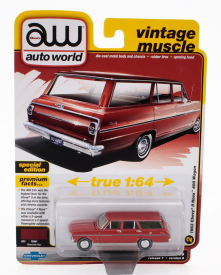 Autoworld Chevrolet Nova Ii Sw Station Wagon 1965 1:64 Red