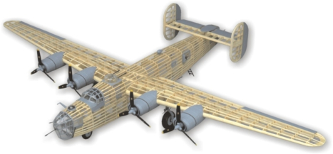 B-24D Liberator 1:28 (1232mm) - Promáčklý plast kabiny