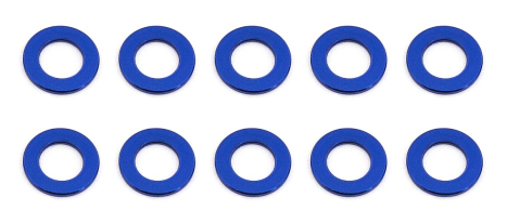 Ballstud podložky, 5.5x0.5mm, modré alu, 10 ks.