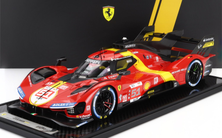 Bbr-models Ferrari 499p 3.0l Turbo V6 Team Ferrari Af Corse N 51 Winner 24h Le Mans 2023 Alessandro Pier Guidi - James Calado - Antonio Giovinazzi - Con Vetrina - With Showcase 1:12 Červená Žlutá Černá