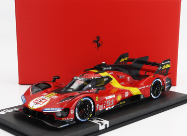 Bbr-models Ferrari 499p 3.0l Turbo V6 Team Ferrari Af Corse N 51 Winner 24h Le Mans 2023 Alessandro Pier Guidi - James Calado - Antonio Giovinazzi - Con Vetrina - With Showcase 1:18 Červená Žlutá Černá