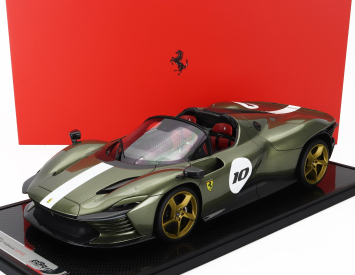 Bbr-models Ferrari Daytona Sp3 Serie Icona N 10 Open Roof 2022 - Con Vetrina - With Showcase 1:12 Verde Manzoni Lucido - Zelená Met Stříbrná
