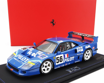 Bbr-models Ferrari F40 Lm 3.5l Turbo V8 Team Pilot Pen Racing N 56 24h Le Mans 1996 Michel Ferte - Olivier Thevenin - Nicolas Leboissetier - Con Vetrina - With Showcase 1:18 Blue