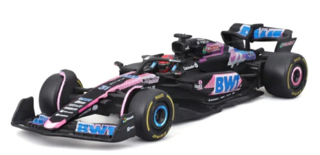 Bburago Alpine F1  A524 Team Bwt Alpine N 31 Season 2024 Esteban Ocon - With Pilot And Showcase 1:43 Černá Modrá Růžová