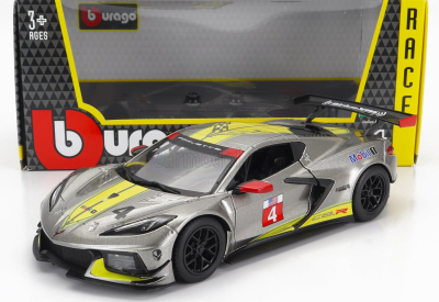 Bburago Chevrolet C8.r 6.2l V8 Team Corvette Racing N 4 Racing 2021 1:24 Šedá Žlutá