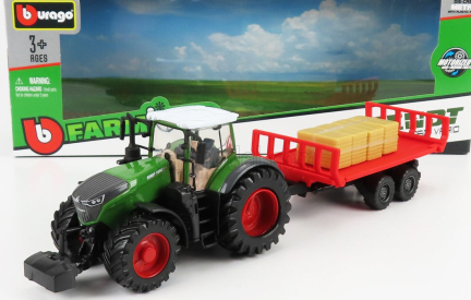 Bburago Fendt Vario 1050 Tractor With Trailer 2016 1:50 Zelená Červená